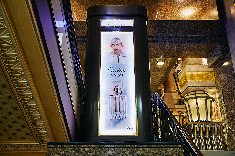 Cartier Carat fragrance display, Harrods, comm by KGA, Anne-Lise Lefebvre